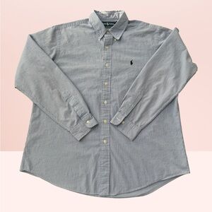 Ralph Lauren Classic Button-Down Long Sleeve Shirt - Light Blue - XL